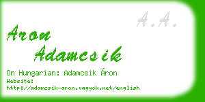 aron adamcsik business card
